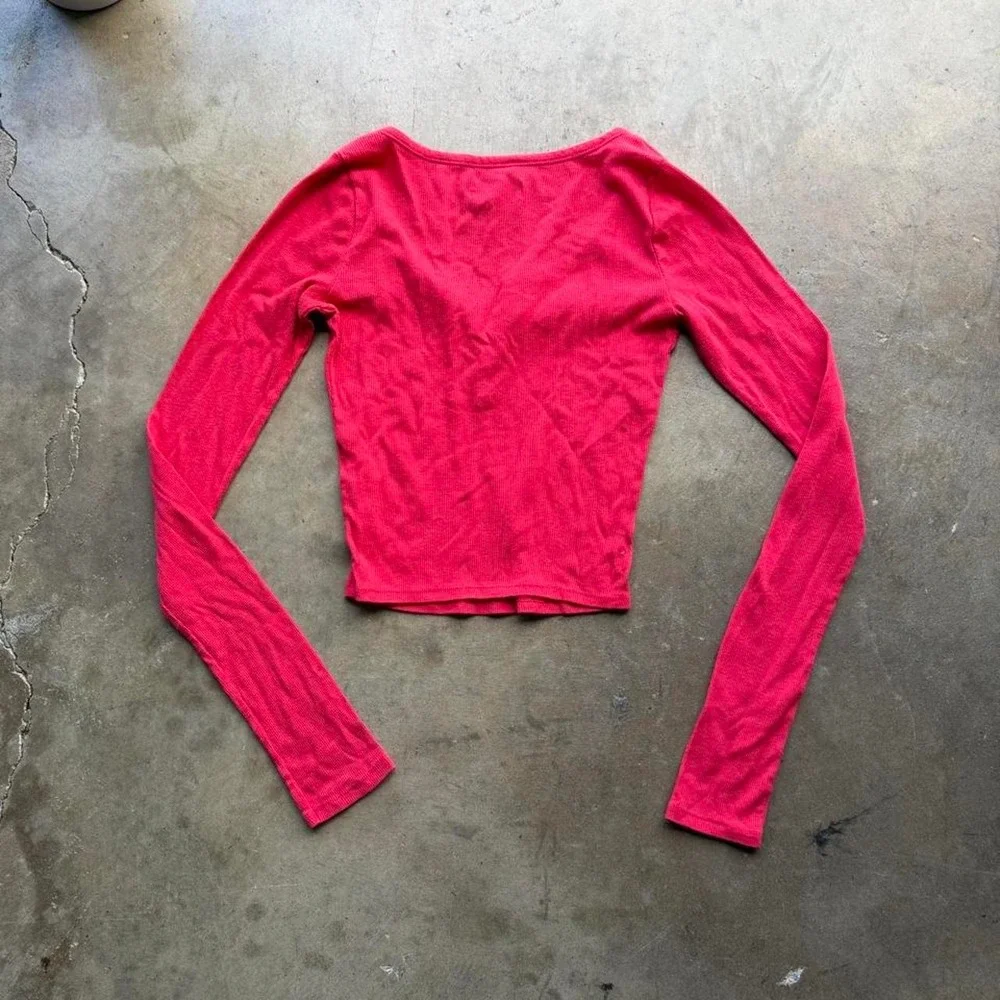 Vintage Y2K Hollister red long sleeve Henley top